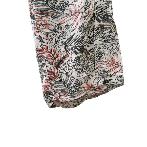 Cali 1850 Linen Blend Straight Leg Tropical Print Pants Drawstring Waist Women S - Picture 7 of 15